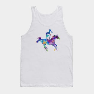 Girl Equestrian Vaulting Watercolor Tank Top